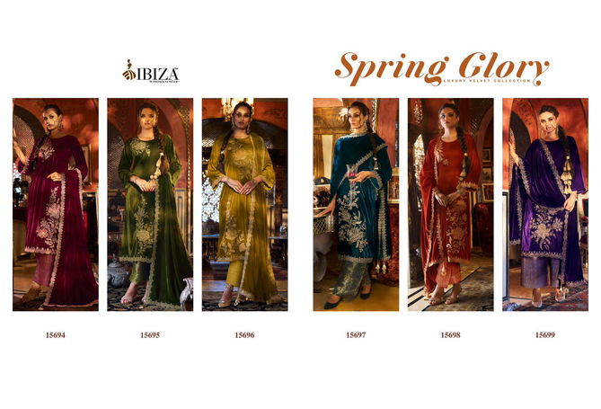 Spring Glory By Ibiza Velvet Embroidery Salwar Kameez Wholesale Shop In Surat